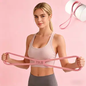 Resistance Silicone Tension Band withHandles for Women/Men, Fitness Band forArm/Back/Chest/Shoulder/Legs/YogaStretching Exercise, Suitable for Home/GymWorkout