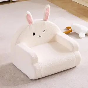 Karl home Toddler Chair Comfy, Toddler Reading Chair, Cute Animal Series Mini Chair, Foam Sofa Chair with Soft Teddy Plush, Sofa for Playroom Preschool, Gift for Boys Girls