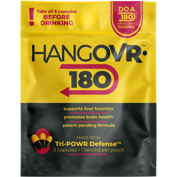 HangOVR180 Wellness & Pre-Alcohol Support – 3 Capsules for Liver Detox, Brain Clarity & Energy Boost – Natural Antioxidant Supplement