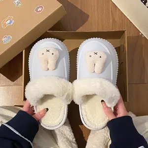 Hot Cartoon Miffy Series Cotton Shoes Cute Creativity Autumn and Winter Keep Warm Thick-soled Cotton Shoes Gift