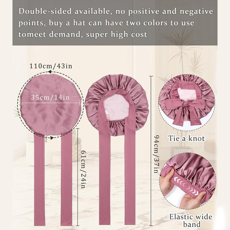 100% Mulberry Silk Bonnet for Sleeping Women Double Layer Hair Bonnet Natural Silk Sleep Cap with Elastic Tie Band Reversible Hair Bonnets for Hair Nightcap Gifts for Female