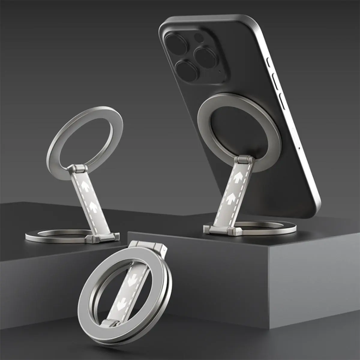 [Free/ship] Magnetic Phone Ring Holder for MagSafe, Finger Ring Kickstand Two-Sided Magnetic For iPhone 16 Pro Max 15 14 13 12 MagSafe Accessories Magnetic Phone Grip Ring Holder Stand 360 Rotating For Car Phone Magnetic Mount