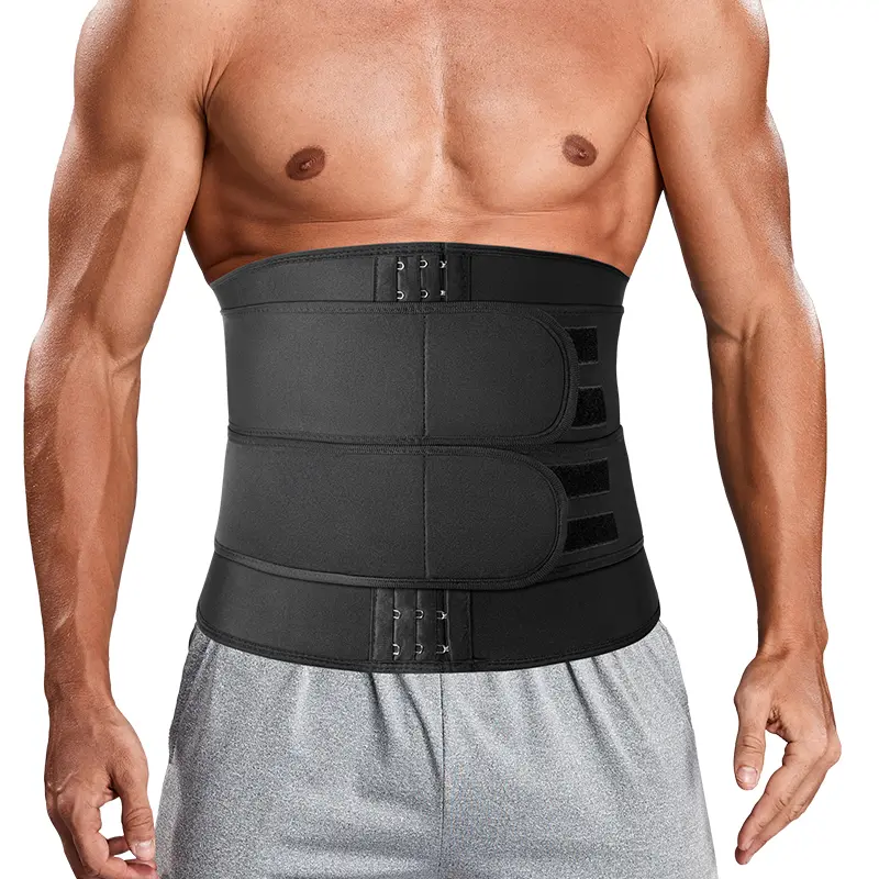 Men's 2-in-1 Waist Trainer, Neoprene Sweat Belt with Double Compression for Tummy Control, Adjustable Athletic Fitness Training Band for Workouts