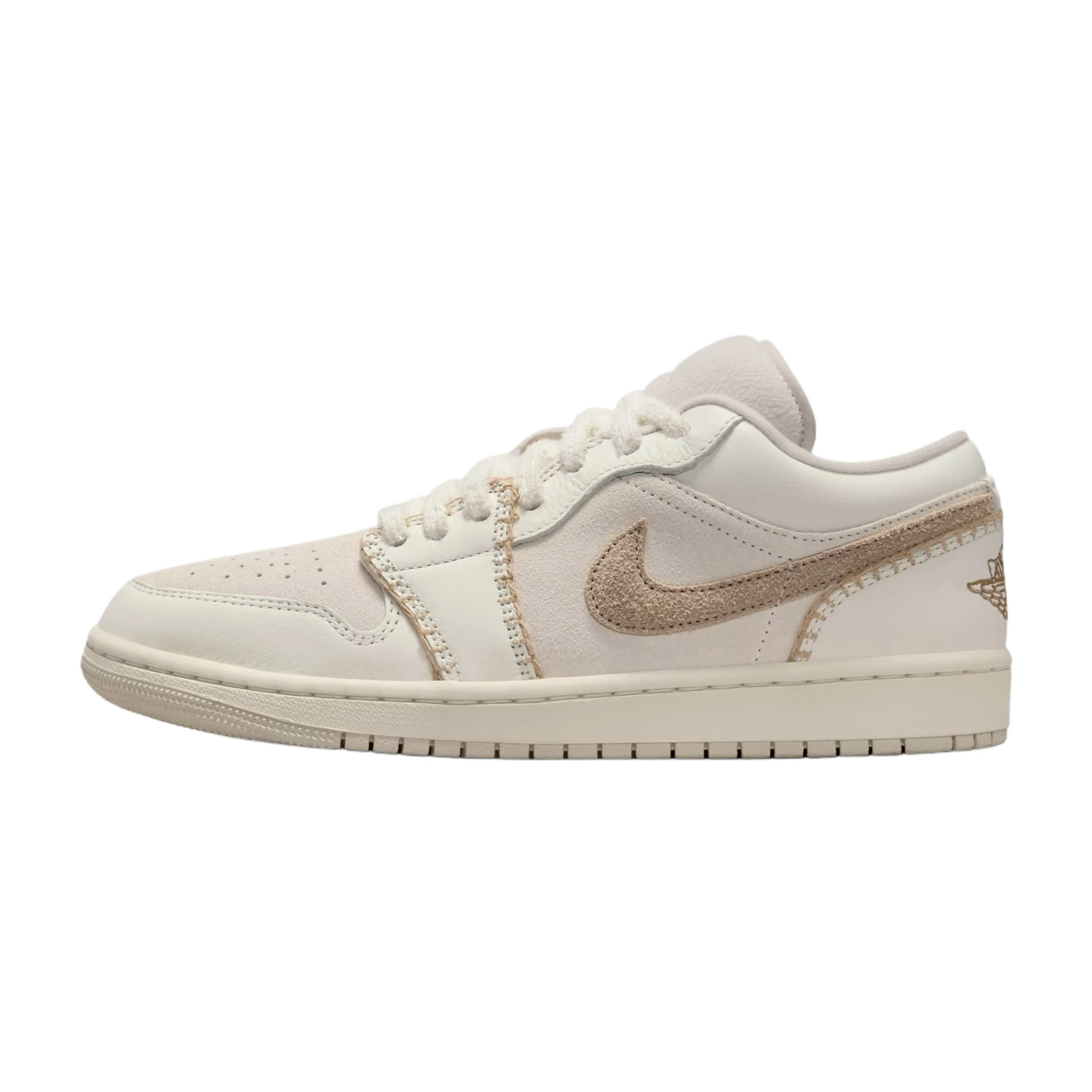 NIKE Air Jordan 1 Low SE Women's Sports Shoes with a Warm Plush Texture, Casual Walking Shoes in Soft Neutral Tones