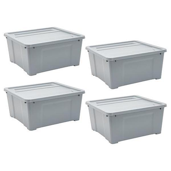 Improvements Stackable Plastic Storage Bins - Set of 4