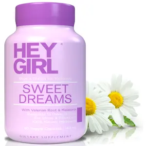Hey Girl Nutrition Sweet Dreams Sleep Aid Supplement with Natural Fast Acting Herbal Ingredients with Melatonin Detoxing Halal brain health vegan vitality sleep cognitive function vitamin women