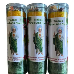 Trío Velas Año Nuevo de San Judas- New Year Candle Saint Jude buy 3 get 2 free Spiritual Candle for Work