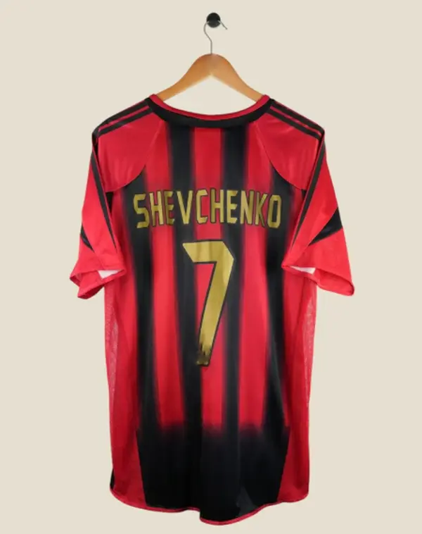 A.S #7 Red & Black 2004–2005 Retro Football Jersey – Short Sleeve, Full Logo, Ship 7–15 Days