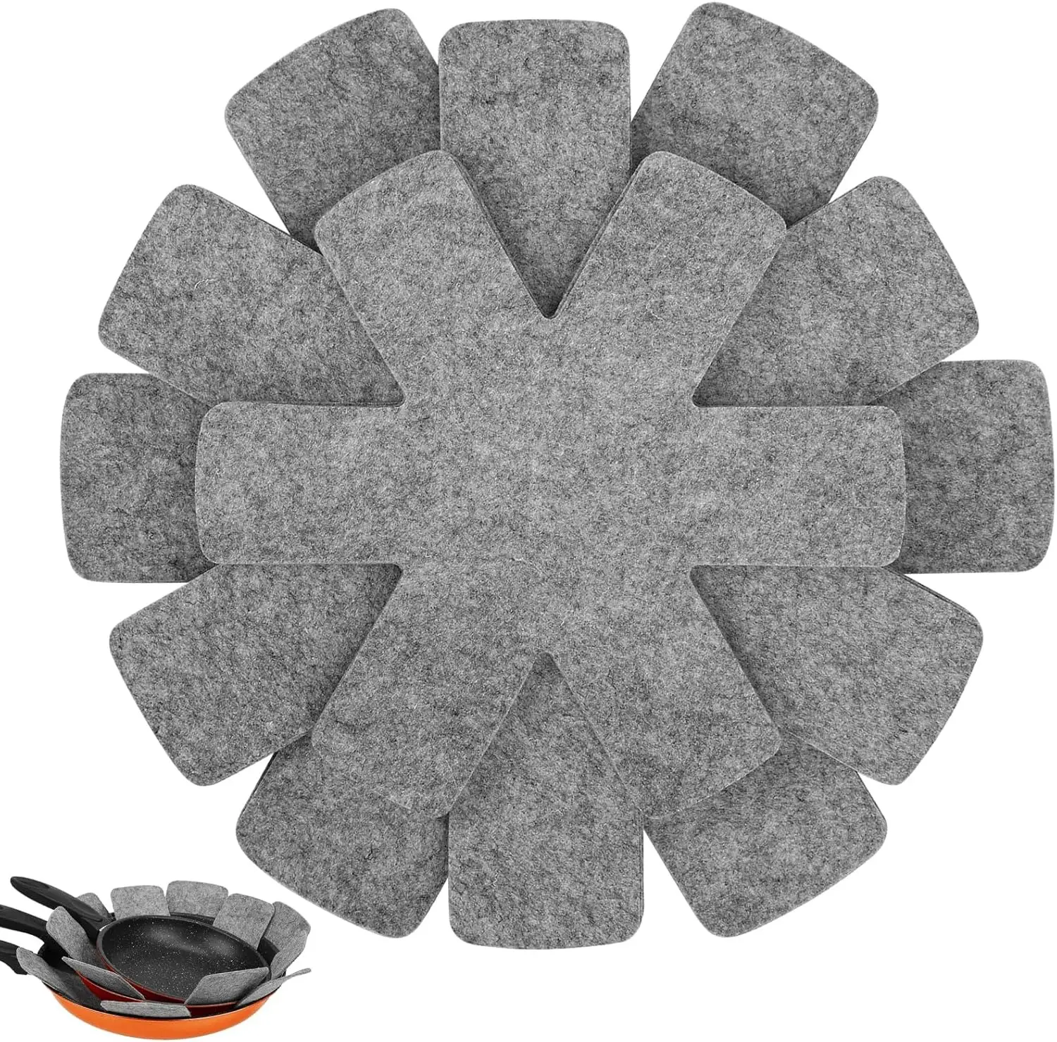 Pot and Pan Protectors 12 Pack 3 Different Sizes Pot Separator for Stacking Cookware Protectors Pan and Pot Dividers Pads Protect Glass Ceramic Dish Plates from Slipping Scratching Marring