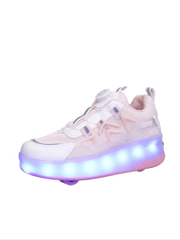 USB Charging LED Colorful Glowing Shoes, Night Light Roller Skates, Parent-Child Mesh Kids Shoes, Sports Sneakers, Fashionable Skate Shoes