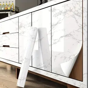 Marble Pattern Self-adhesive Wallpaper, Oil-proof Wall Sticker, Kitchen Countertop Sticker, Wall Decor for Home Kitchen Living Room, Marble Backsplash Wallpaper, Peel And Stick