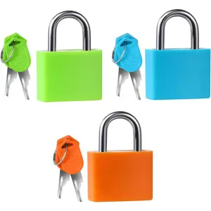 Suitcase Lock Luggage Locks with Keys 23mm Small Luggage Padlocks Locker Lock with Key Suitcase Locks Travel Locks for School Gym Classroom 3 Colors combination