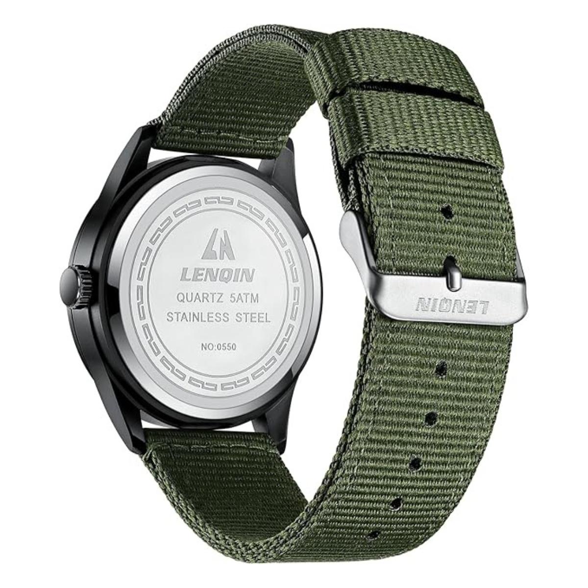 Men's Military Sport Watch – Unisex Nylon Strap, Luminous Analog Quartz Wristwatch, Waterproof Army Tactical Casual Watch