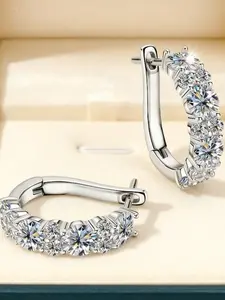 Hot Selling Inlaid Artificial Zircon Earrings, European Style High-End Luxury Full Diamond Ear Cuffs, Unique Design Jewelry, Earcuff