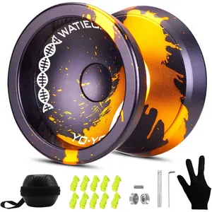 yoyo Professional Responsive Yo yo Bearing for Kids 8-12 Beginner Unresponsive yo yo Bearing for Fingerspin Yoyos Tricks with Yoyo Accessories-Black Gold