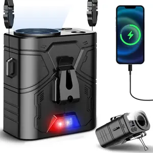 20000Mah Portable Waist Fan Clip on Belt Shirt Body Rechargeable Battery 5 Speeds 20000RPM 60H Working LED Light Personal Cooling Device Wearable Neck Fan for Outdoor Jobsite Camping (Black) JTRYEMU