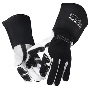 ARCCAPTAIN Tig Welding Gloves - Premium Goatskin Grain Leather Heavy Duty Gloves with Dexterity for Work Protection, Father's Day Gift