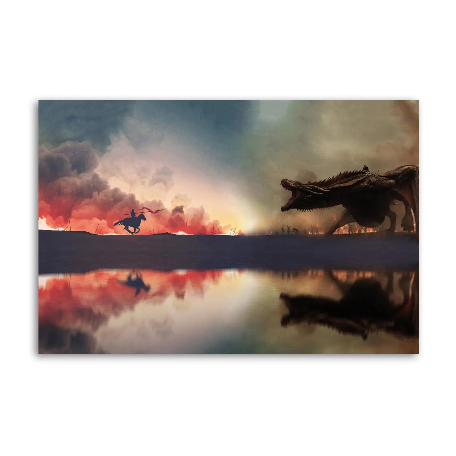 Modern Canvas Wall Art Poster - Game Daenerys Targaryen Dragon Canvas Art Wall Painting Poster Print Decor Room Gifts Colorful Ornaments Decoration Artistic