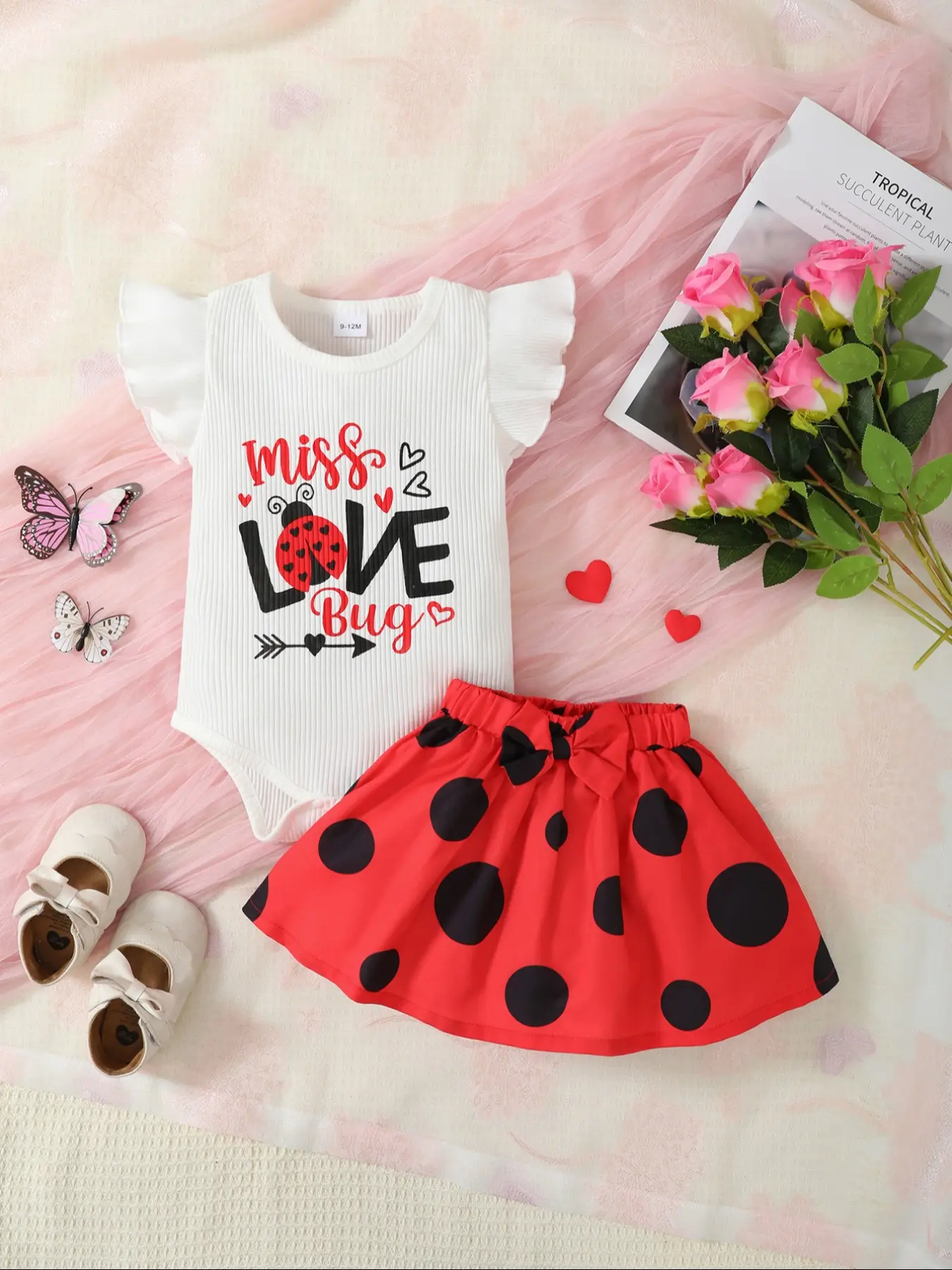 Girls' Summer Holiday Set, Baby Clothing, Outfits, Cute Letter & Beetle Print Triangle Shorts & Skirt, Comfortable Casual Wear, Fitted Style, Clothes