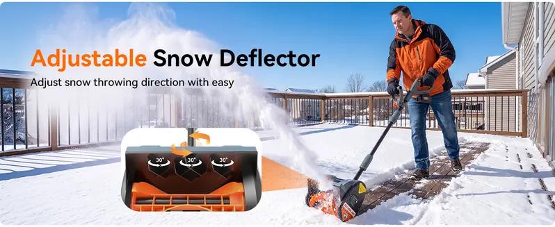 TaskStar Cordless Snow Blower - 40V 16" & 21V 12" Width Options, 2x4.0Ah Batteries, 16.5Ft Long Throw, Adjustable Handle Angle, 10 lbs Electric Shovel for Sidewalk, Pavement Surfaces