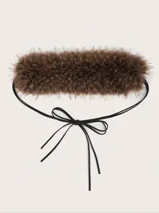 Elegant Plush Women's Belt, Vintage Style Rope Waistband, Perfect for Coats, Sweaters, Parties, Casual, Fall & Winter, Fashion Vintage Belts