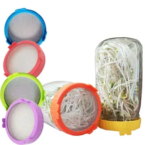 Mason Jar Sprouting Lid Wide Mouth Detachable PP Food Grade Mason Cup Planting Lid Ball Mason Bottle Cap, Durable & Leak-Proof Design