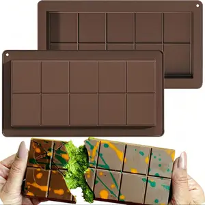 Silicone Chocolate Mold, 1 Count Rectangular Chocolate Bar Mold, Square Chocolate Mold for Filling Knafeh Pistachio Chocolate Candy Bar
