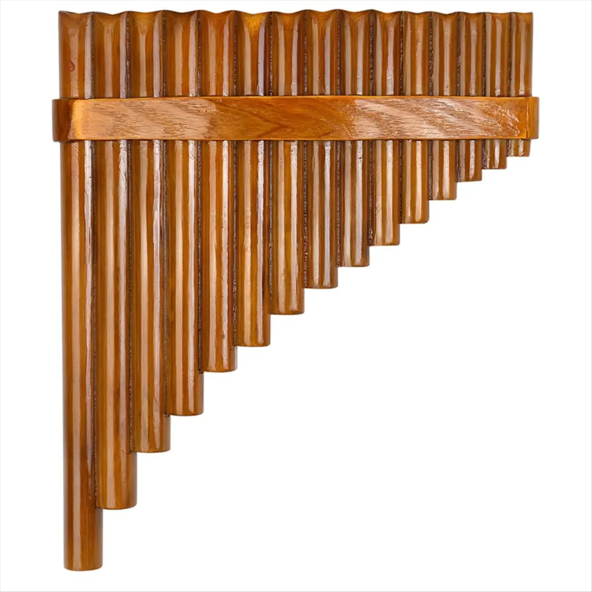 Handmade Natural Bamboo Pan Flute, 15-Tone G Major Right-Hand Model Musical Instrument Flute with Beautiful Timbre, 230mm x 265mm (23x26.5cm) Car Exterior Decoration Accessory