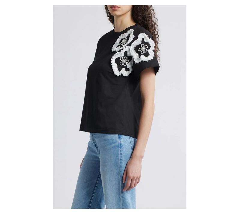 NIKKI LUND Celine 3D Floral Tee Shirt