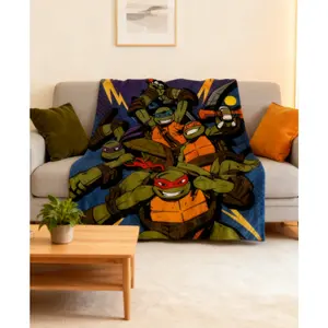 2025 New Flannel cartoon style Teenage Mutant Ninja Turtles Throw Blanket - Soft Fluffy & Warm - It is an excellent gift for children, family and friends Cute Funny Throw Blankets for Bed Sofa Couch