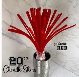 20" Red Chenille Stems - Pack of 50
