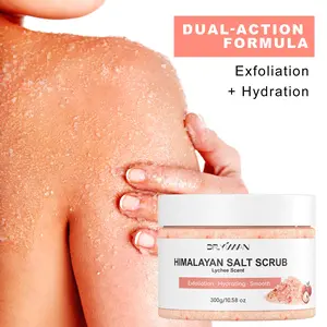Himalayan Salt Scrub Cream, Lychee Scented Body Scrub, Body Care, Smooth Skin, Exfoliate Moisturize, 300g, Perfect Gift Choice
