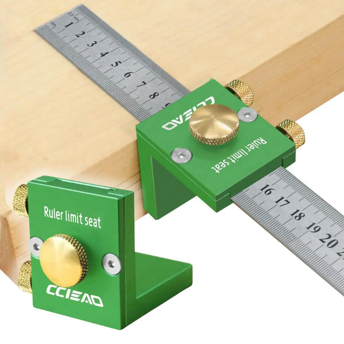 Woodworking Steel Ruler Right Angle Scribing Positioning Block, T Scriber Marking Stops Tools, 90-Degree Angle Scriber Line Marking Gauge, T Square Ruler, Measuring Tool, Measuring Instrument