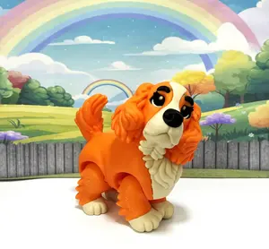 Cocker Spaniel 3D Printed Articulated Dog Figure 4" Realistic Look Puppy Dog Home Office Decor AD-CS-ORANGE