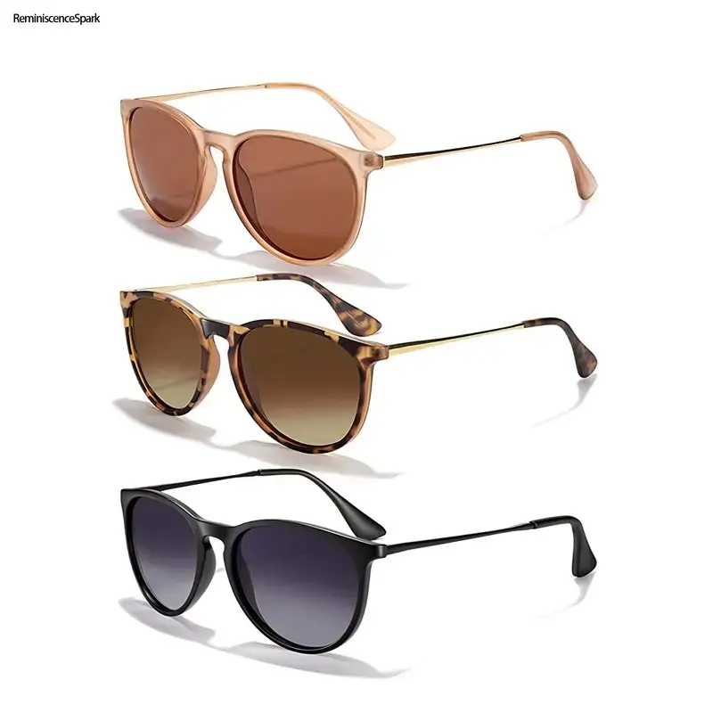 Unisex Polarized Round Sunglasses | Vintage Retro Style with Mirrored Lenses | UV Protection & Trendy Summer Design | Lightweight Fashion Eyewear Ideal for Travel, Beach, Street Style & Daily Outfits | Perfect Valentine's Day Gift for Him or Her tiktoksho