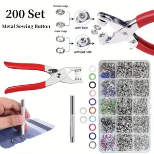200Pack Snaps Buttons with Fastener Pliers Press Tool Kit for DIY CraftingSewing, Clothes, Romper, Bib Crafting(0.39 inch) - Home Improvement.