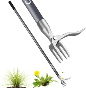 52in Weed Puller Long Handle Stand Up Weeder Stainless Steel Claw Tool