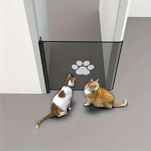1PC Retractable Pet Gate, Durable Matte Finish Expandable Dog Cat Gate, No Assembly Required Indoor Safety Barrier, Foldable Isolation Fence Ideal for Hallways Doorways Stairs Home Use