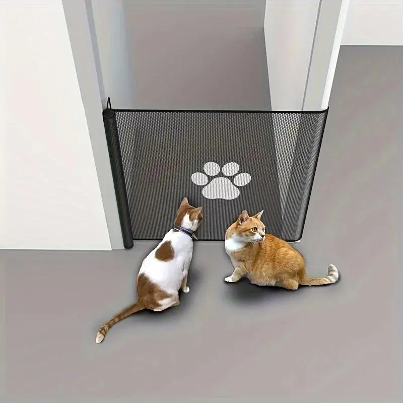 1PC Retractable Pet Gate, Durable Matte Finish Expandable Dog Cat Gate, No Assembly Required Indoor Safety Barrier, Foldable Isolation Fence Ideal for Hallways Doorways Stairs Home Use