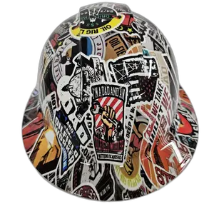 Oil Field Roughneck Sticker Bomb - Custom Hydro Dipped Full Brim Hard Hat