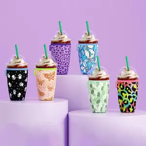 Milk Tea Cup Holder Cover Set, 3 Counts/set Mixed Size Foldable Cup Sleeve with Easy-grip Handle, Drinkware Accessories for Home Office Outdoor Camping, 【without Cup】, Drink Protectors