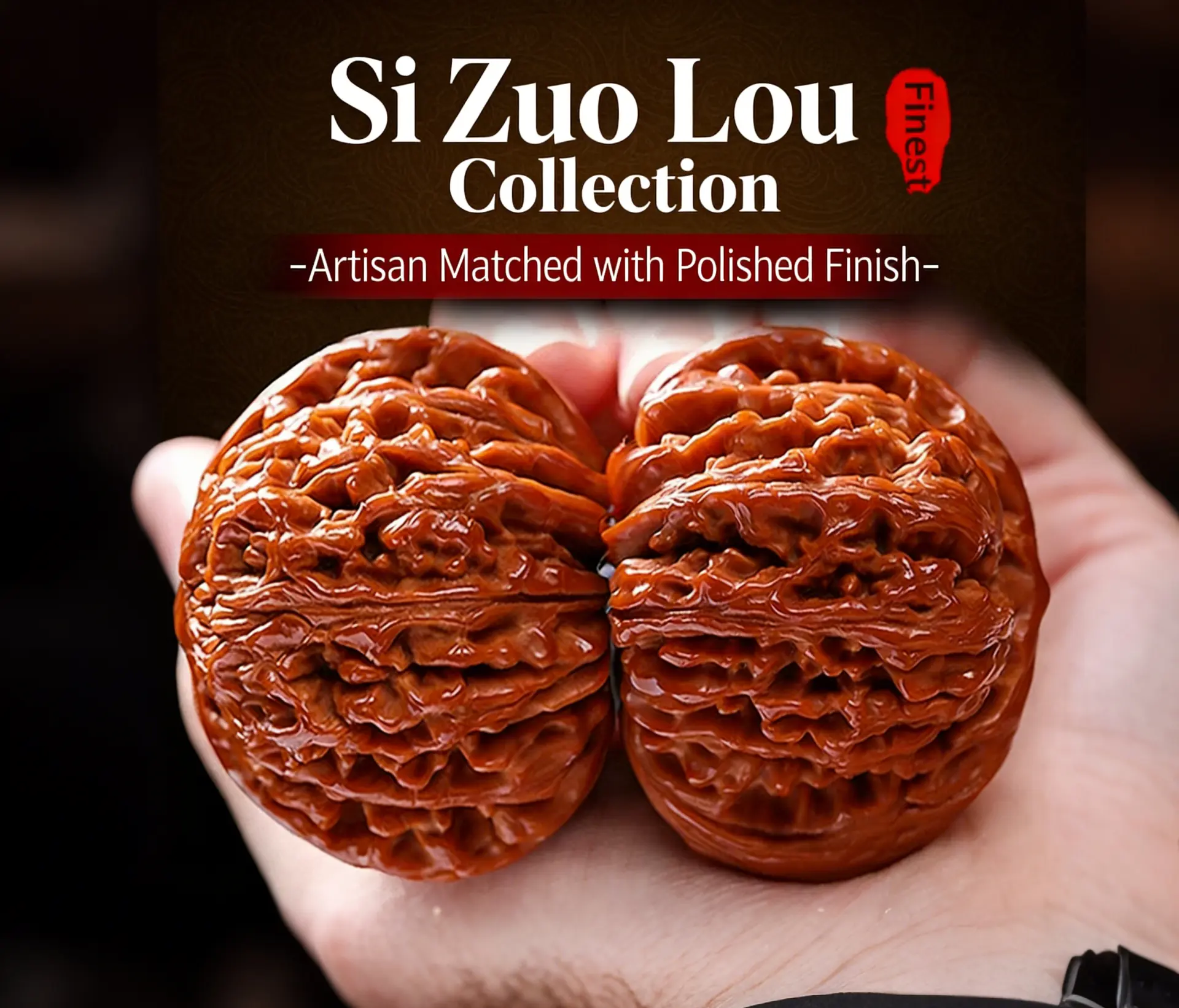 Collector's Grade Unprocessed Chinese Hand Exercise Ball, Collectibles for Adults 12 Years Above, Stress Relief Toy for Hand Fitness, Massage, Meditation & Display Gift