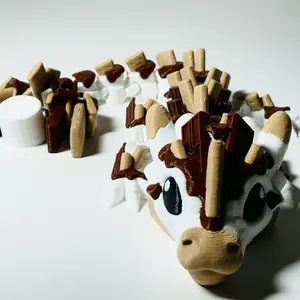Articulated S’more’s Dragon Detailed 3D Printed Model Perfect Campfire Buddy for the Fall Season