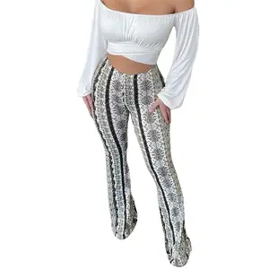 High Elastic Tight Pants Slim Sexy Print Trousers Womens Clothing Solid Color