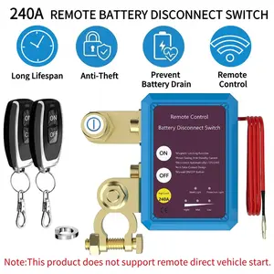 Upgraded 240A Remote Battery Disconnect Switch 12V 240A Remote Battery Kill Switch,Smart Remote Battery Disconnect Switch – Anti-Theft Protection for Car, Truck, RV & Boat