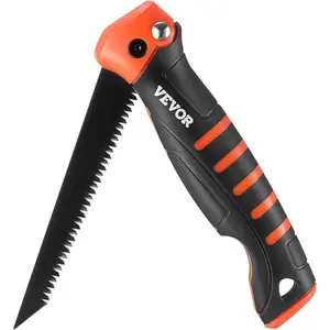 VEVOR Folding Jab Saw, 5 in Foldable Keyhole Saw with Soft Grip Handle, Folding Drywall Hacksaw with Triple Ground Teeth and Sharp Tip, for Drywall, Wood, PVC Pipes, Thin Sheets, Wall Panels
