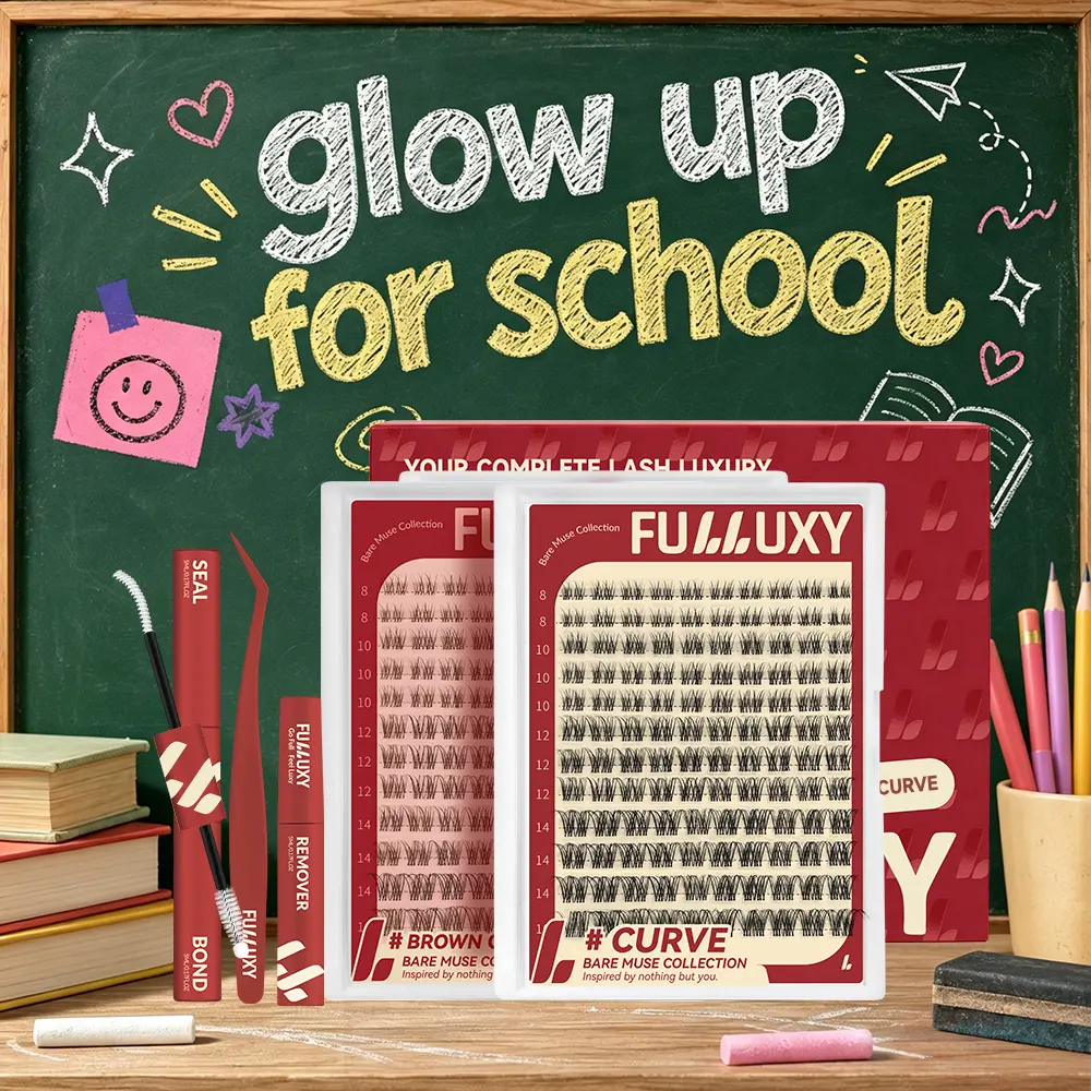 Black & Brown Curve Grab all Curve Color Here | Fulluxy Bare Muse Collection Collection Upgrade U Lashes with Ultra-Dense, Waterproof, Long-Lasting Lashes | Venus Velure | Muse | Beginner-Friendly Lashes for a Flawless Look | Trendy & Must-Have Clusters