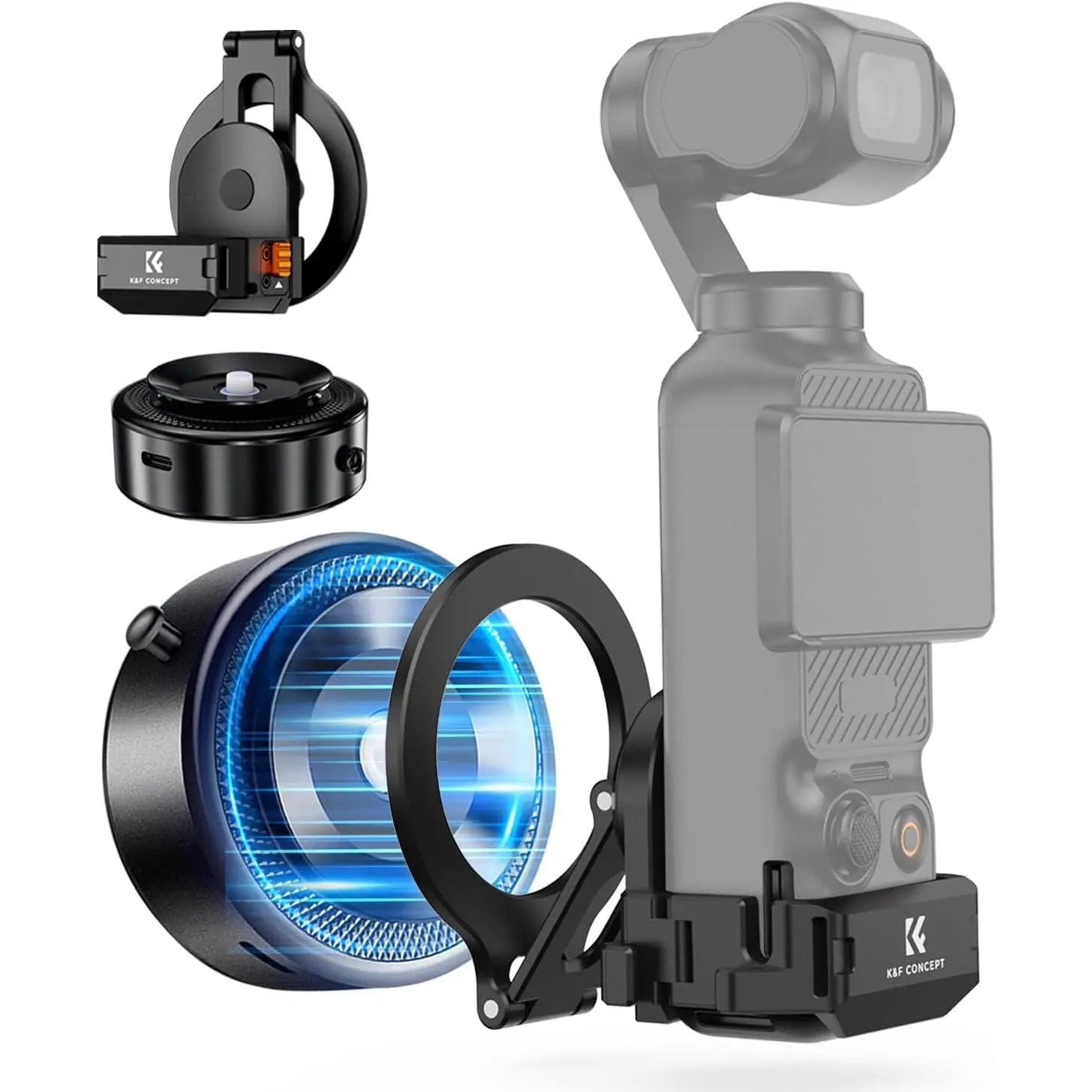 【DealsForYouDays】K&F CONCEPT Camera Suction Cup Kit, 2-in-1 Electric Magnetic Hold-Vacuum Mount, Digital Camera Accessories for DJI Osmo Pocket 3 & Versatile Surfaces