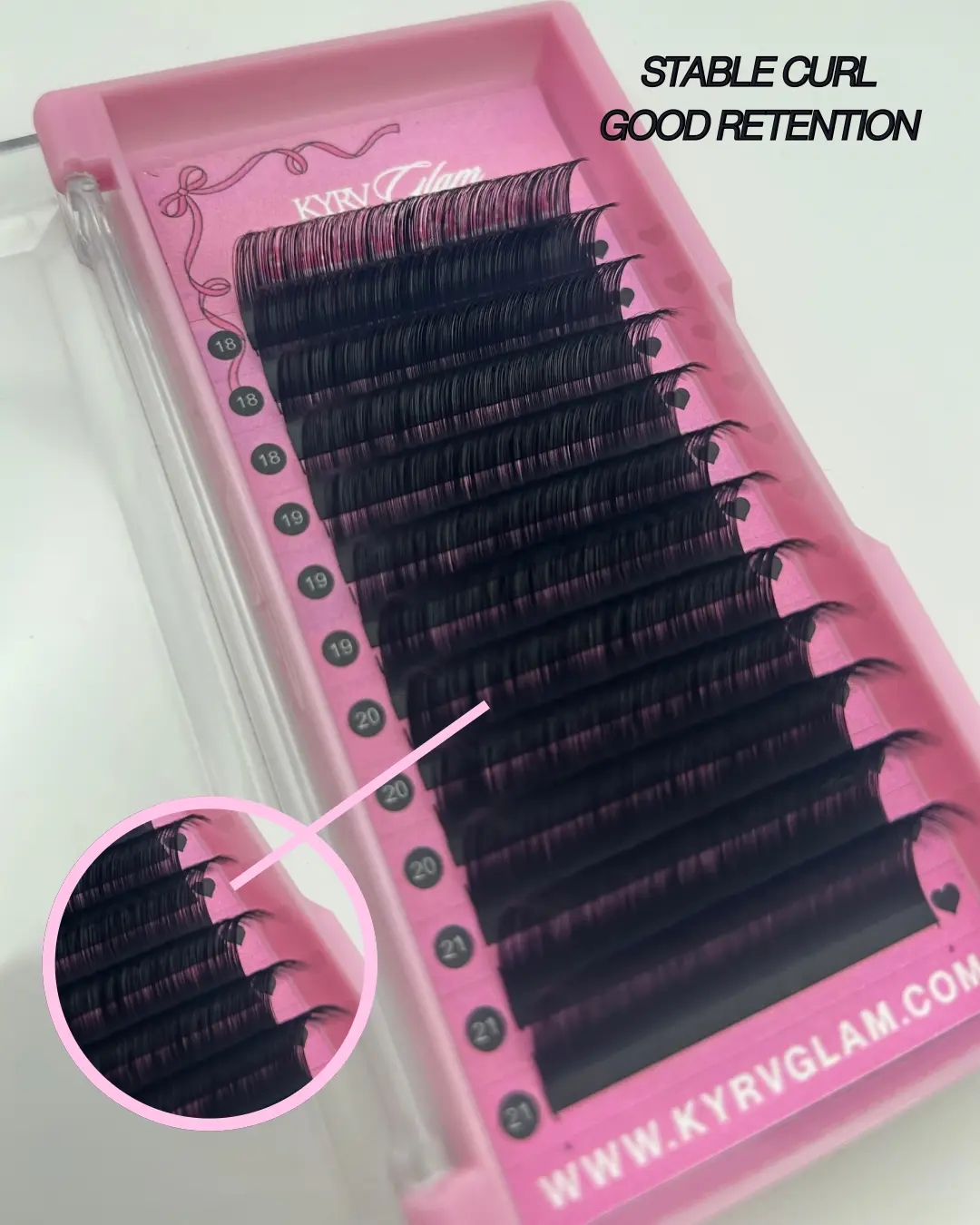 Kyrv Glam Lash Extensions - Cashmere Individual Eyelashes 0.03 Thickness CC Curl for Natural Look & Easy Application