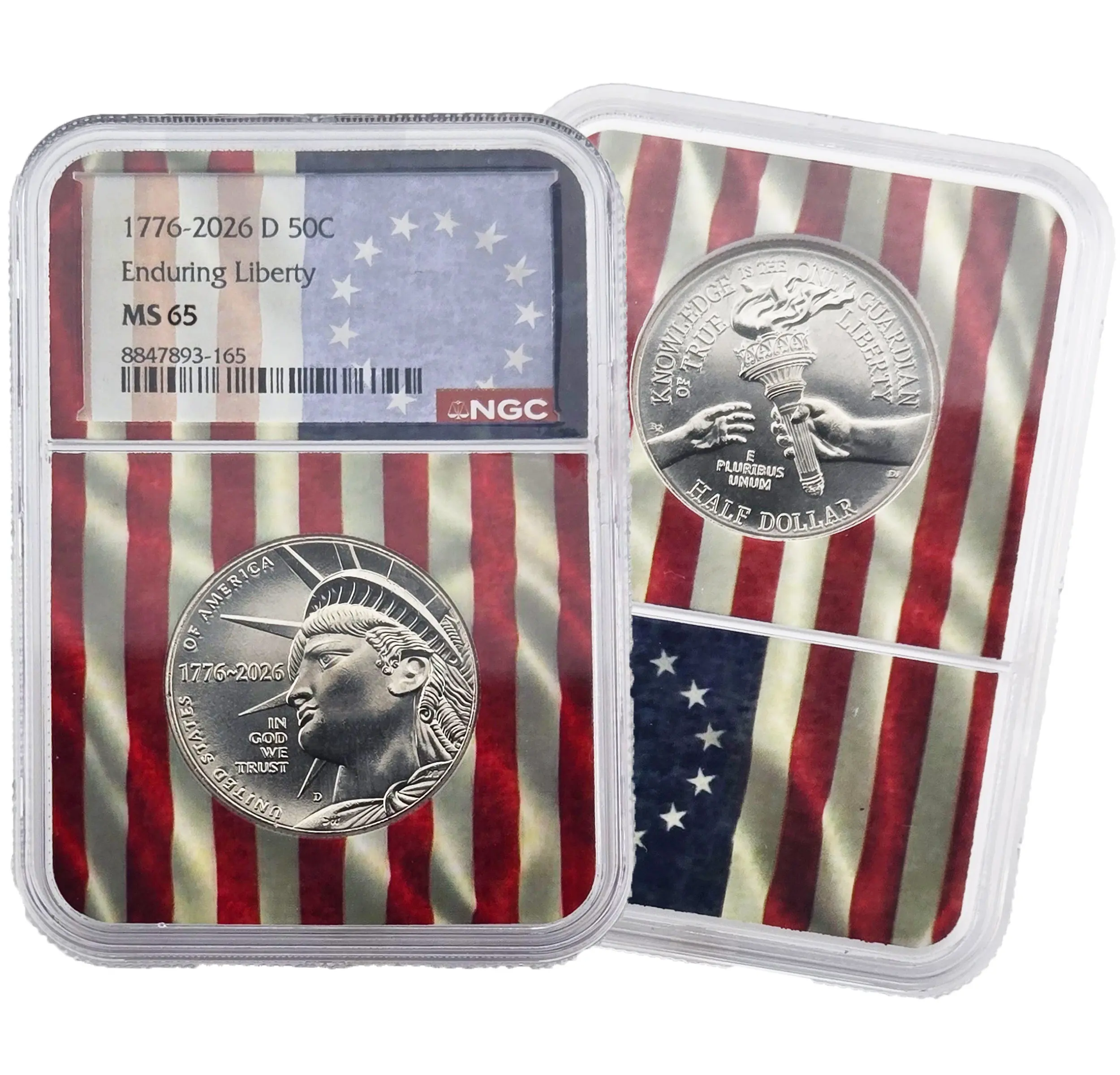 1776-2026 D 50C Enduring Liberty Half Dollar NGC MS65 Flagcore